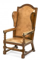 AN ENGLISH IRON MOUNTED OAK RE