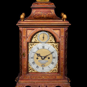 An English Lacquered Bracket Clock,