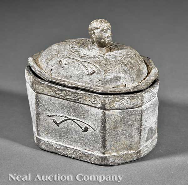 An English Lead Tobacco Jar late
