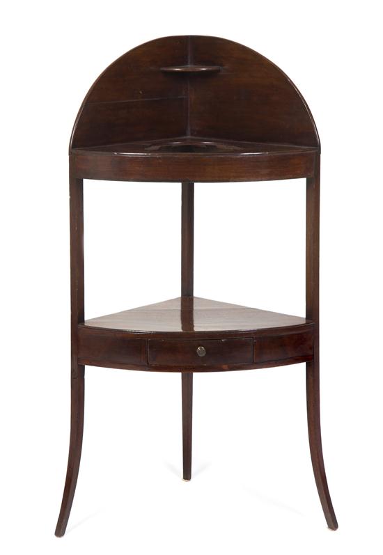 An English Mahogany Corner Wash