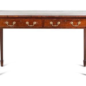 An English Mahogany Leather Inset