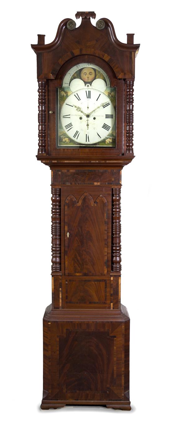 An English Mahogany Tall Case Clock