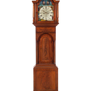 An English Mahogany Tall Case Clock