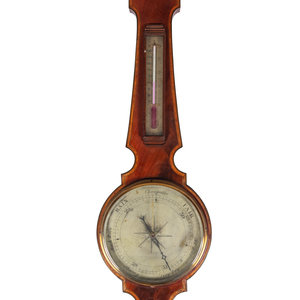 An English Mahogany Wheel Barometer