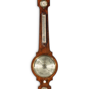 An English Mahogany Wheel Barometer