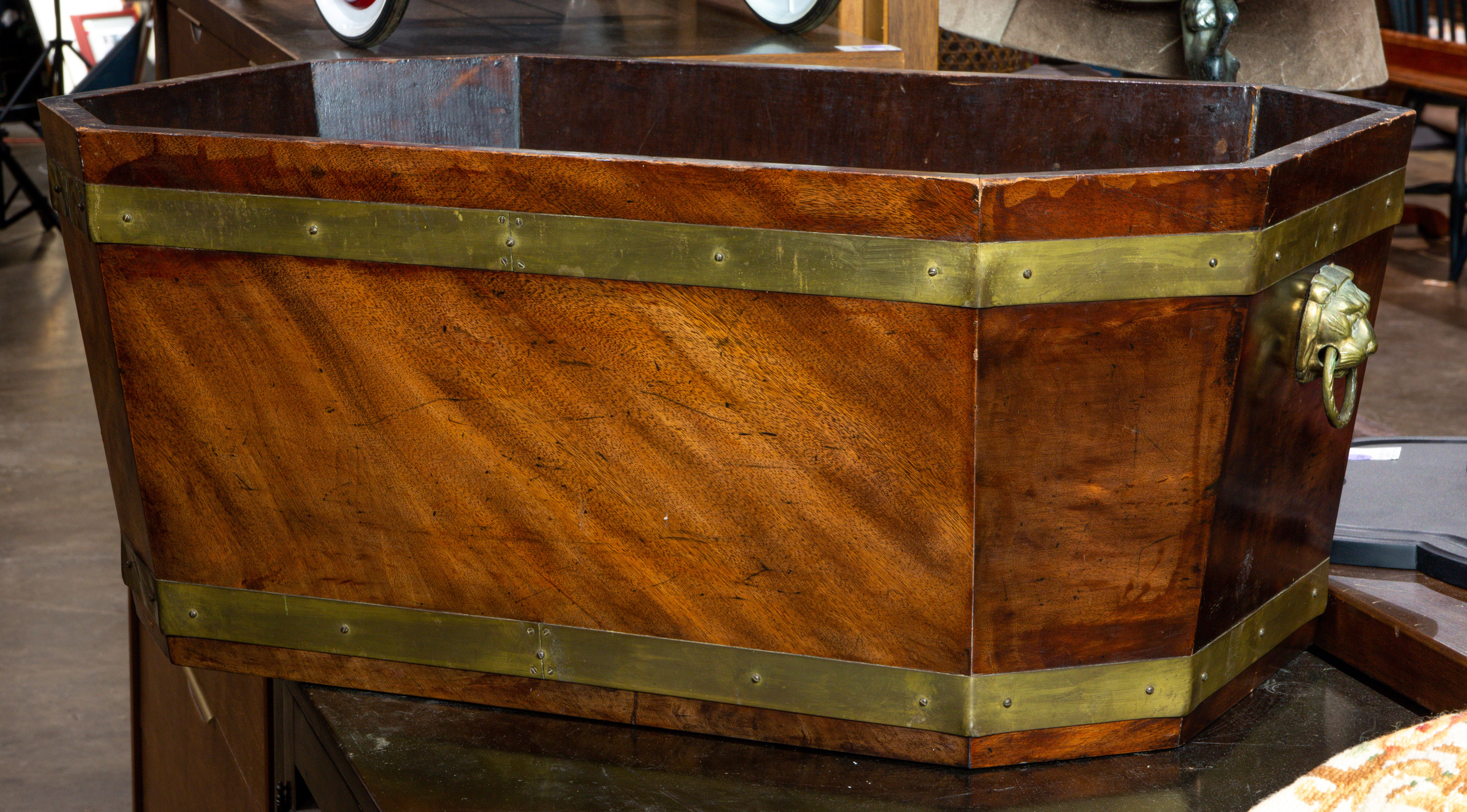 AN ENGLISH MAHOGANY WINE COOLER