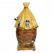 AN ENGLISH MAJOLICA BEE SKEP H