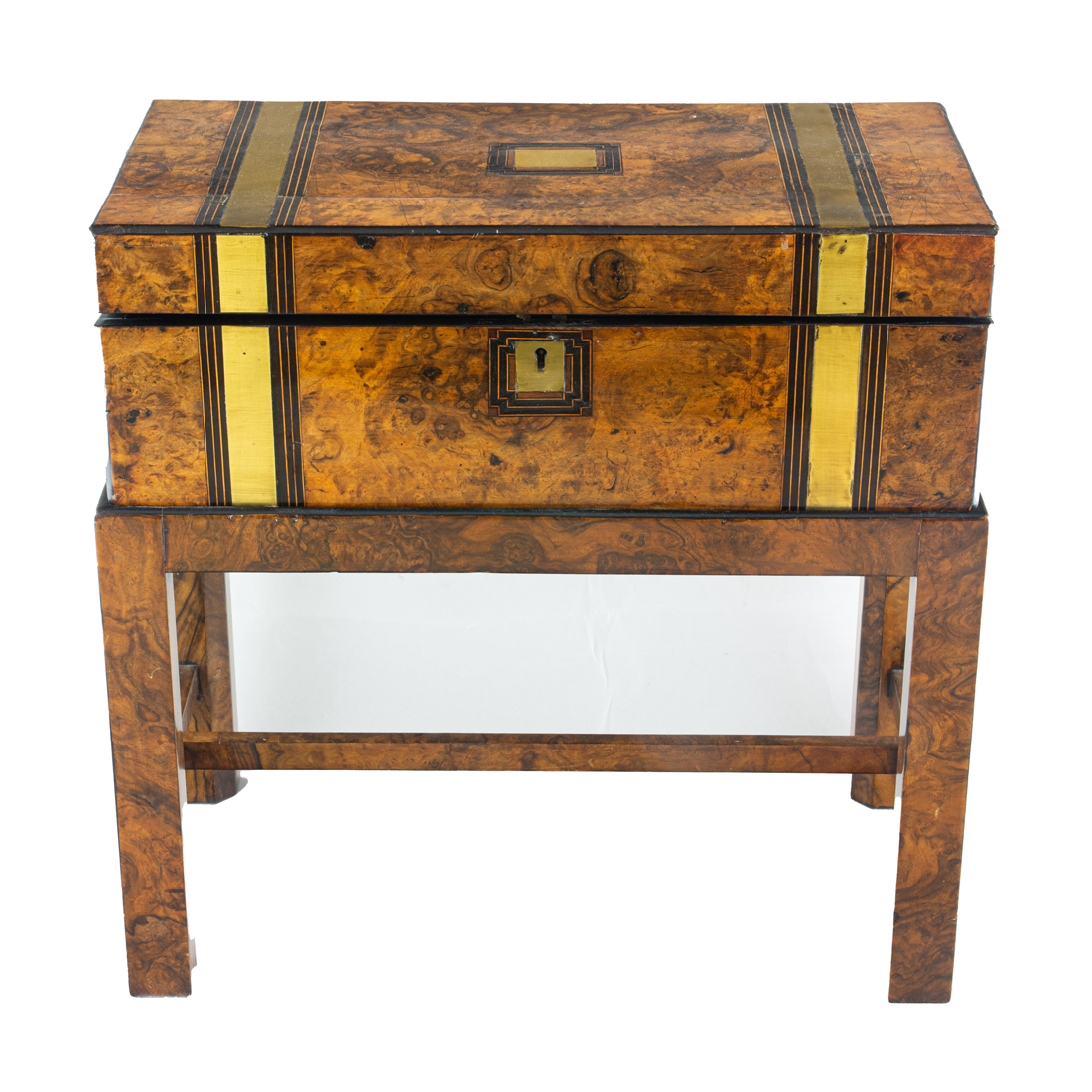 AN ENGLISH MARQUETRY AND BRASS