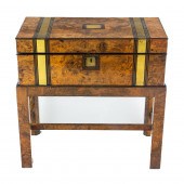 AN ENGLISH MARQUETRY AND BRASS