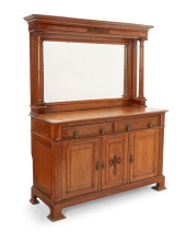 AN ENGLISH OAK MIRRORED SIDEBO