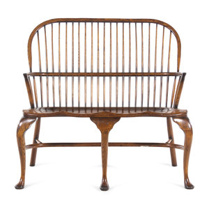 An English Oak Windsor Bench 20th