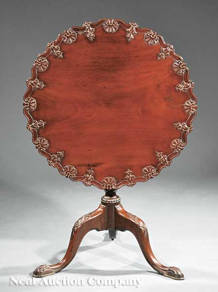 An English or Irish Carved Mahogany