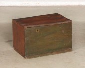 AN ENGLISH PAINTED OAK BOXAn E
