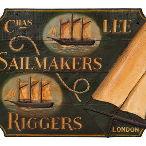 An English Painted Trade Sign Early