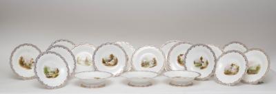An English part dessert service,