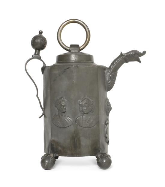 An English Pewter Covered Water Jug
