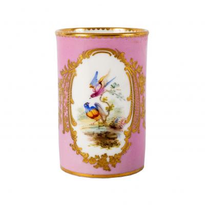 An English porcelain cylindrical