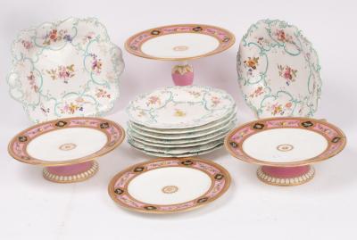 An English porcelain part dessert