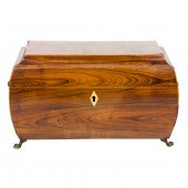 AN ENGLISH REGENCY TEA CADDY A
