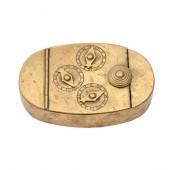 An English sheet brass snuff o