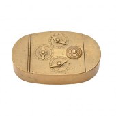 An English sheet brass snuff o