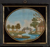 AN ENGLISH SILKWORK AND GOUACH