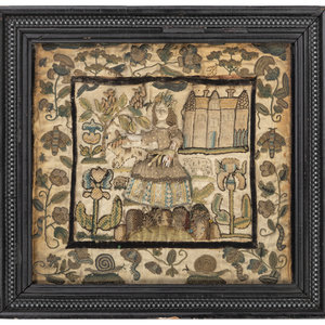 An English Silkwork Embroidered