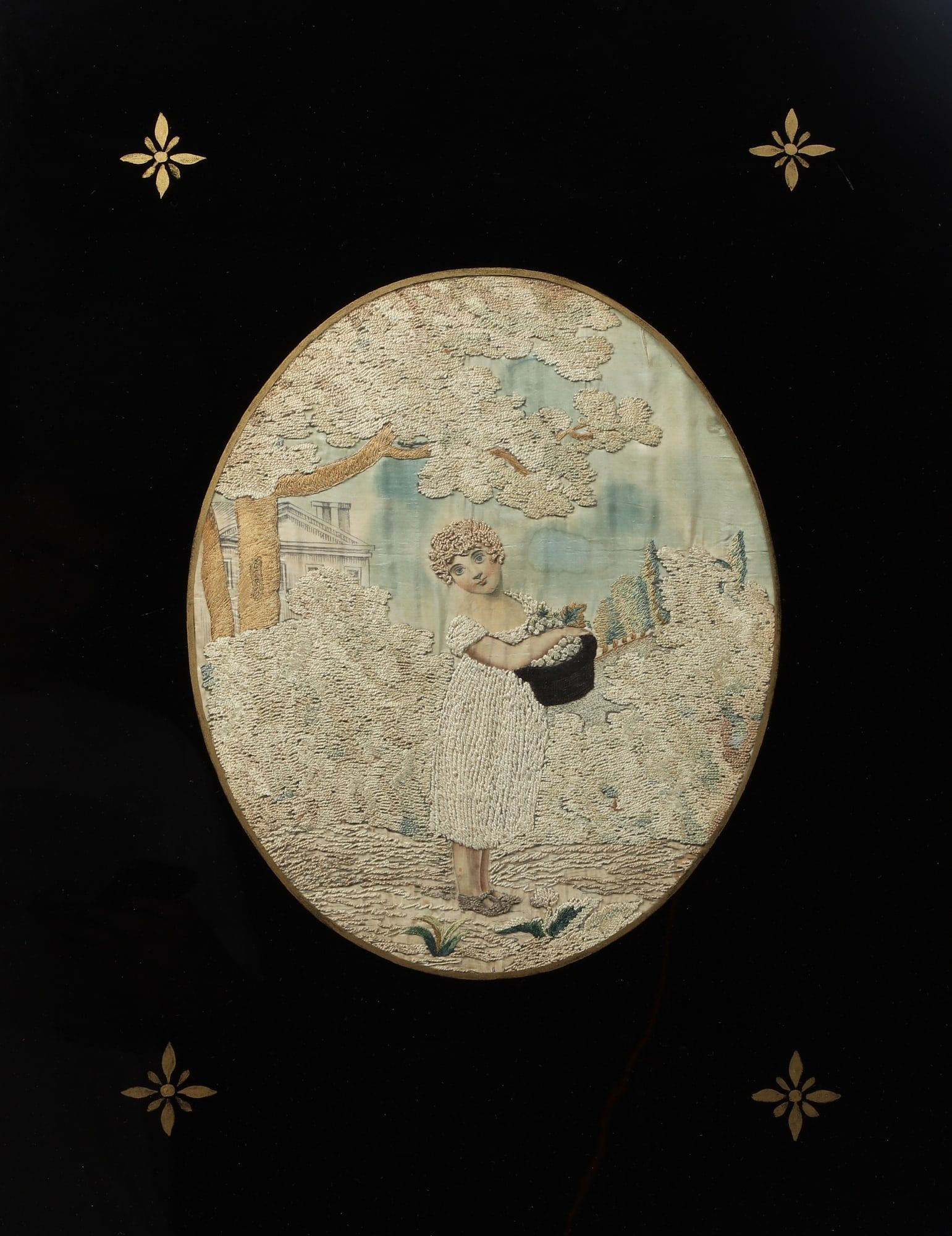 AN ENGLISH SILKWORK PICTURE OF GIRL