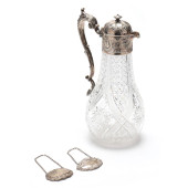 AN ENGLISH SILVER AND CUT CRYS