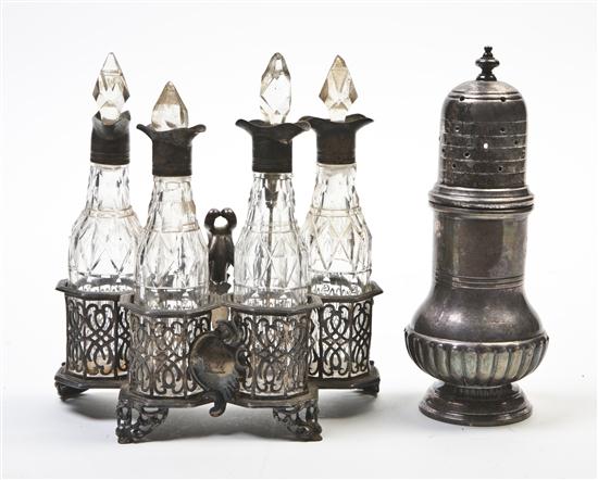 An English Silver Cruet Set Charles
