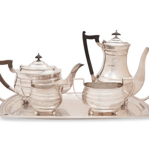 An English Silver Four-Piece Tea