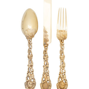 An English Silver-Gilt Dessert