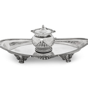 An English Silver Inkwell Hutton