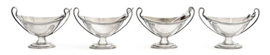 An English Silver Master Salt Set
