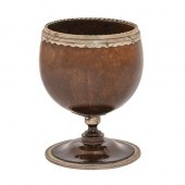 An English silver mounted coco