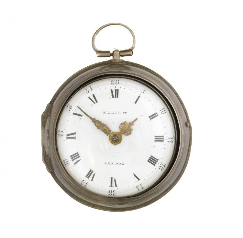 AN ENGLISH SILVER PAIR CASED