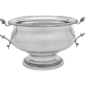 An English Silver Punch Bowl Cooper