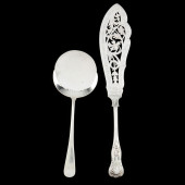 AN ENGLISH SILVER WAFFLE SERVE