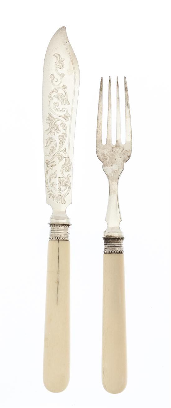 An English Silverplate Fish Service