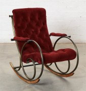 AN ENGLISH STEEL ROCKING CHAIR