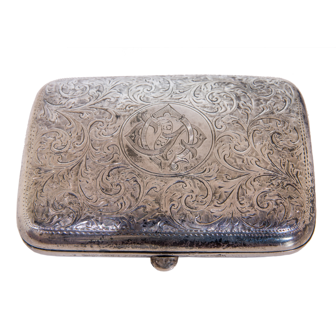 AN ENGLISH STERLING CIGARETTE CASE,