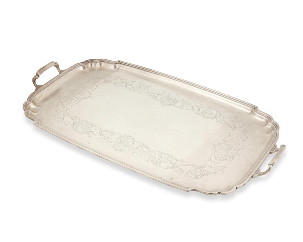 AN ENGLISH STERLING SILVER TRAYAn