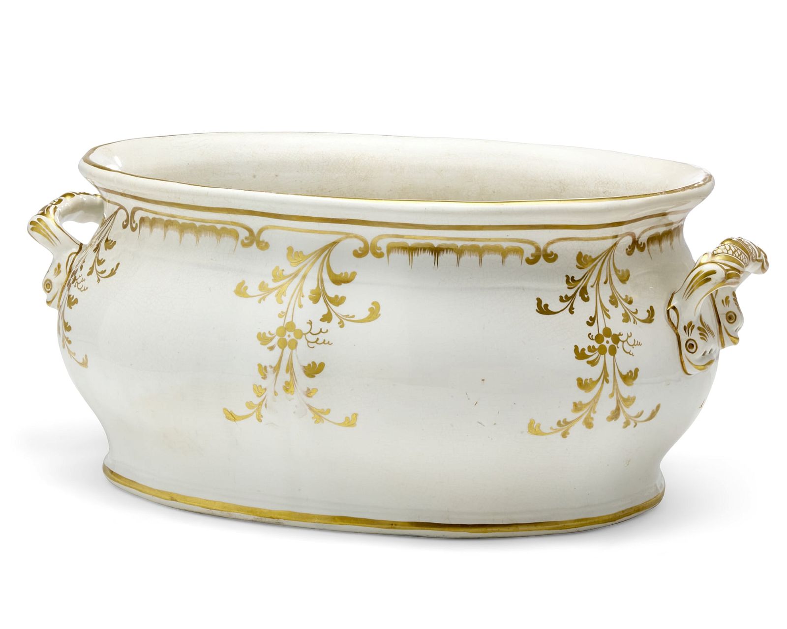 AN ENGLISH STONEWARE FOOTBATH, 19TH