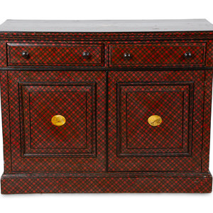 An English Tartanware Cabinet