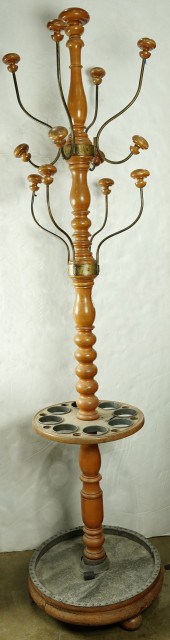 AN ENGLISH TURNED WOOD AND BRA