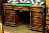 AN ENGLISH WALNUT AND BURL WAL