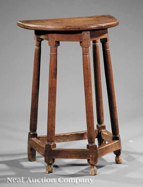 An English Walnut Joint Stool