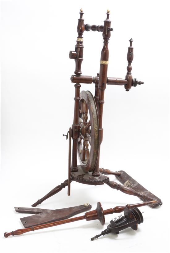 An English Walnut Spinning Wheel of