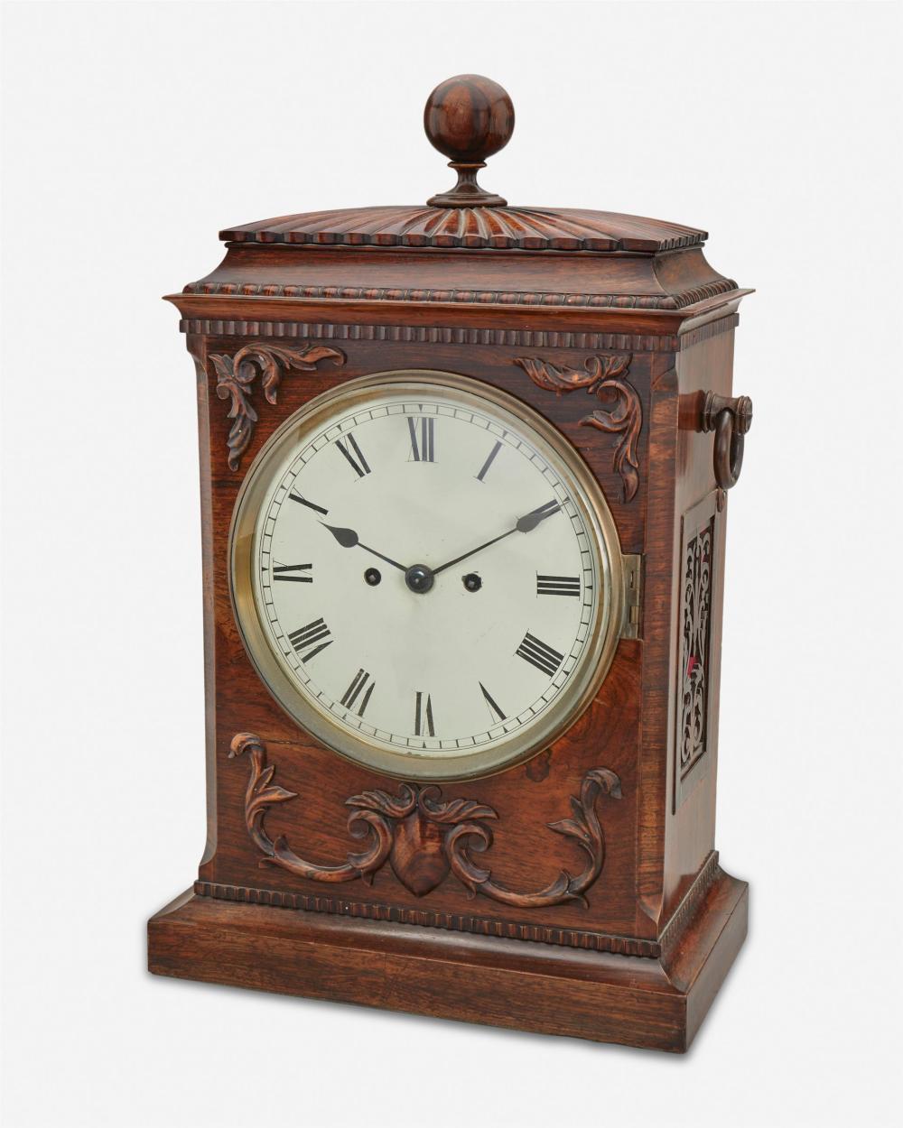 AN ENGLISH WOOD CASE CLOCKAn