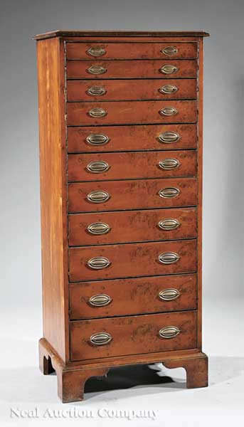 An English Yew Wood Chest molded
